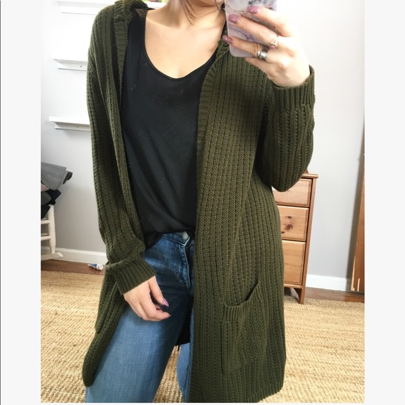 green chunky cardigan